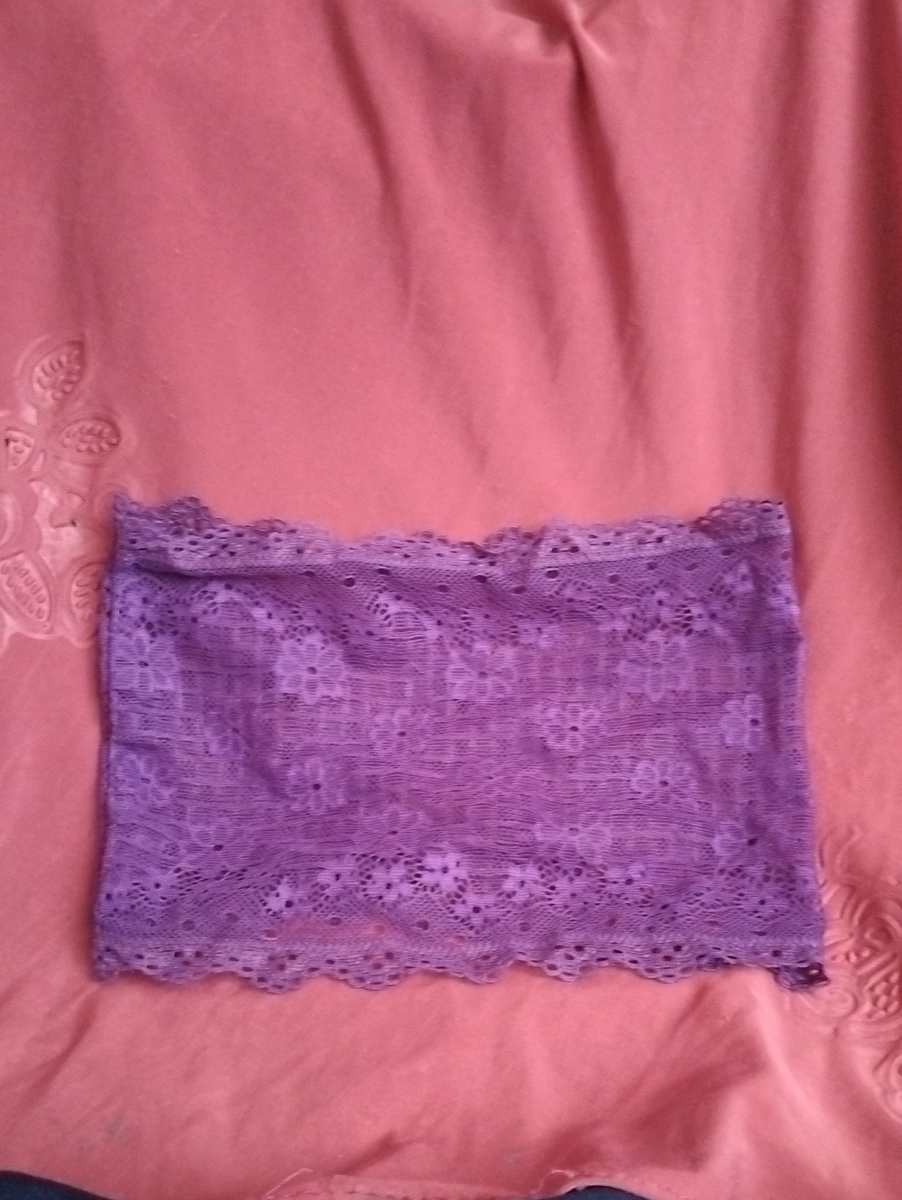 free with any purchase(purple floral lace hair band / hijab under cap)